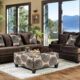2 Pcs Set Sofa & Loveseat Bonaventura Transitional Brown