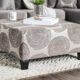 Bonaventura Transitional Grey Pattern Ottoman