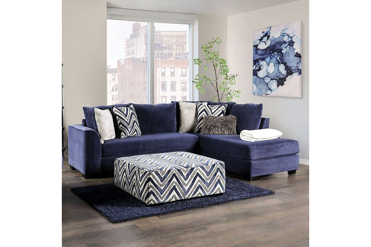 Griswold Transitional Navy Sectional Sofa