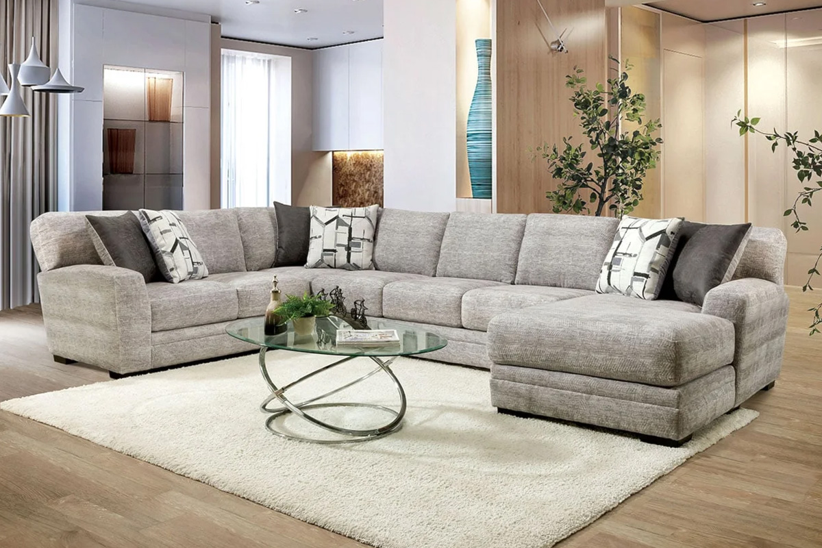 Walthamstow Contemporary Grey Sectional Sofa