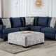 Bayswater Contemporary Navy Sectional Sofa