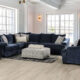 Darlington Contemporary Navy Chenille Sectional Sofa