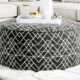 Patricia Transitional Black Pattern Ottoman