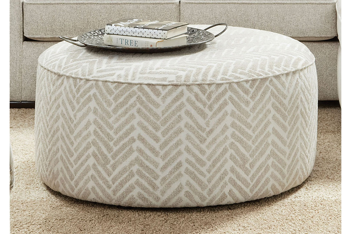 Saltney Transitional Ivory Ottoman
