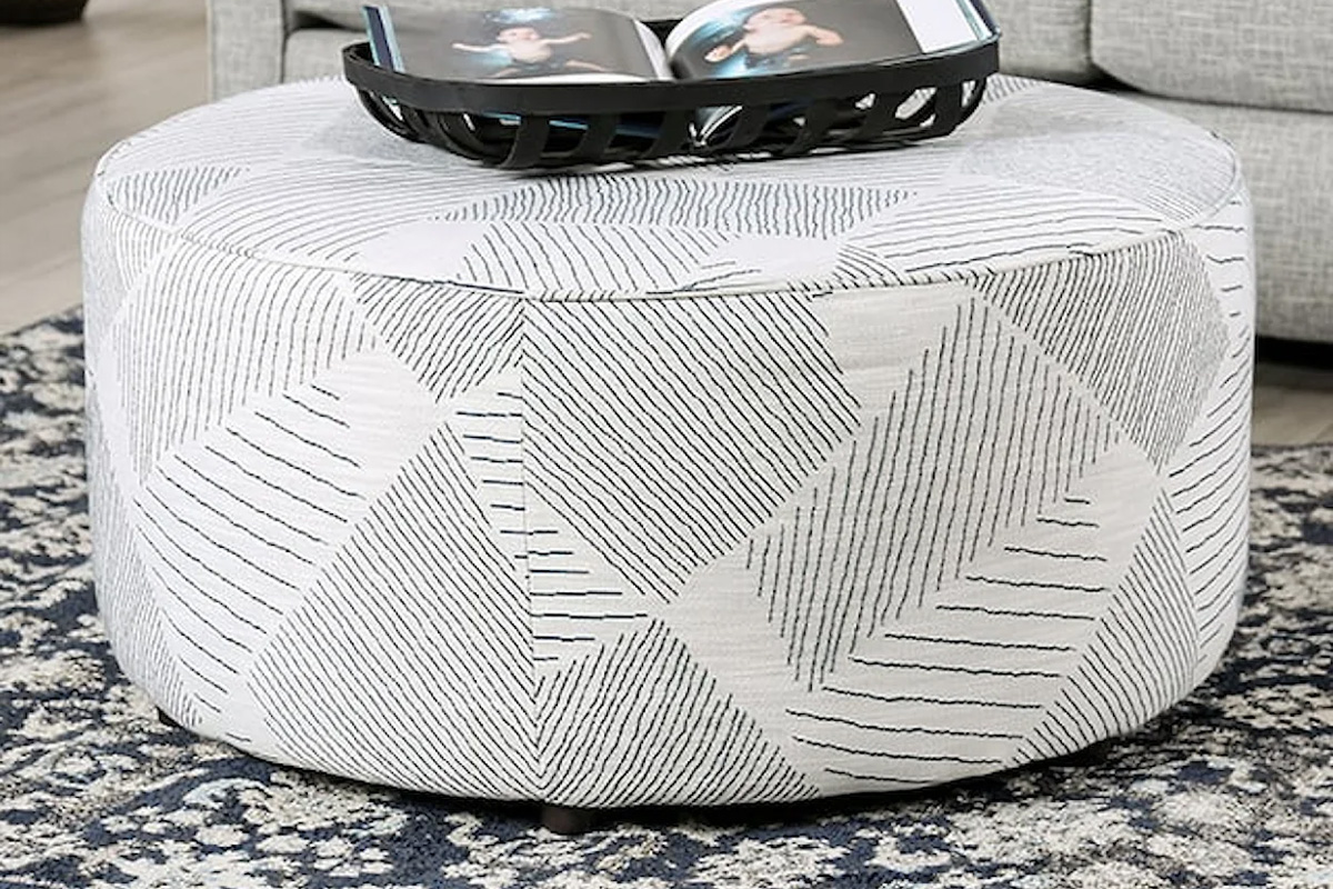 Chancery Transitional Grey/NavyOttoman