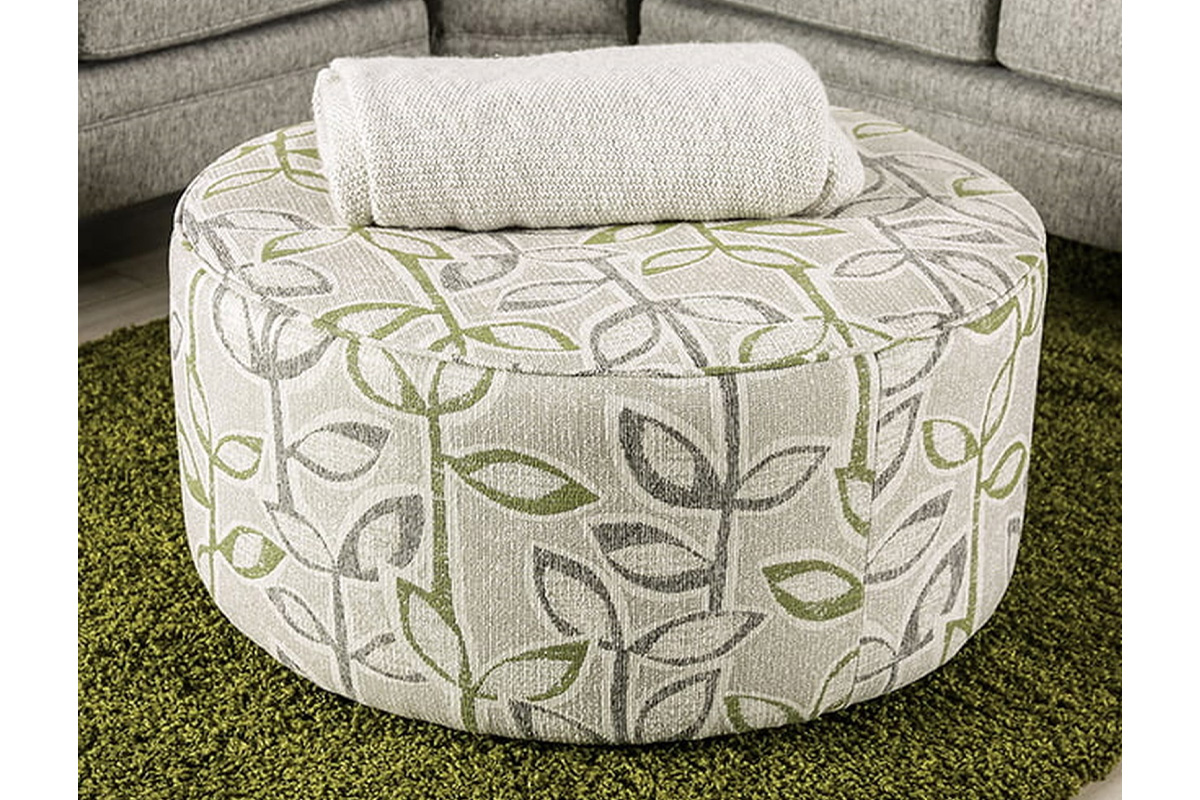 Gardner Transitional Grey/Green Ottoman