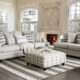 2 Pcs Set Sofa & Loveseat Christine Transitional Light Grey