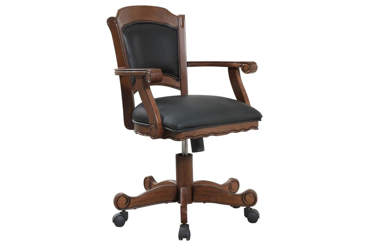 Turk Game Chair With Casters Black And Tobacco