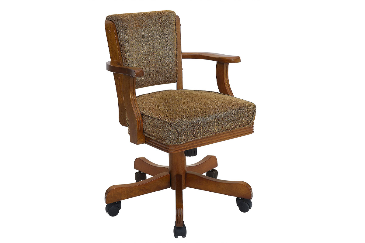 Mitchell Upholstered Game Chair Olive-Brown And Amber