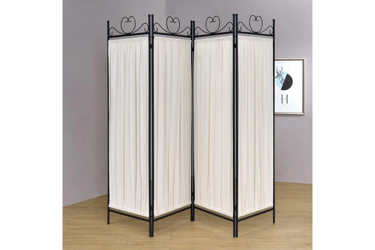 Felice 3-Panel French Script Print Folding Screen Espresso