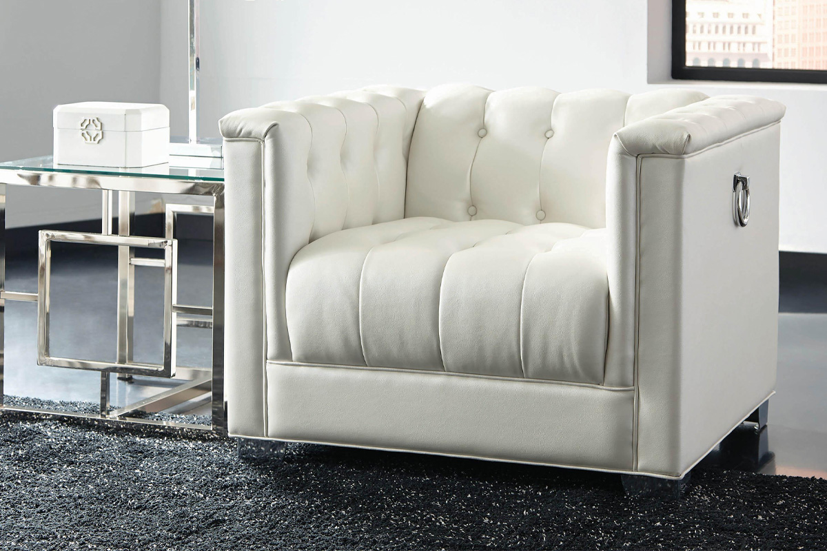 Chaviano Tufted Upholstered Chair Pearl White