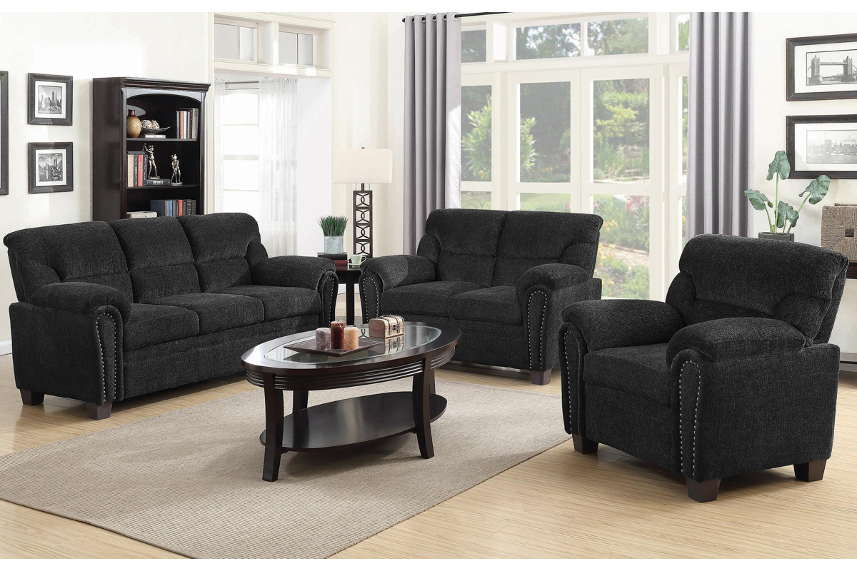 2 Pcs Set Sofa & Loveseat Clementine Pillow Top Arm Grey