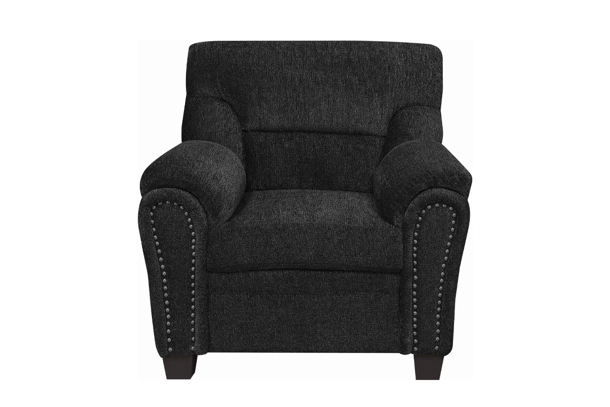 Clementine Upholstered Chair With Nailhead Trim Grey