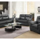 2 Pcs Set Sofa & Loveseat Arabella Contemporary Grey Leatherette
