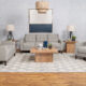 2 Pcs Set Sofa & Loveseat Bowen Transitional Beige