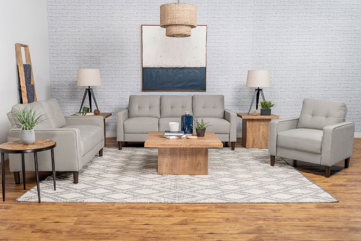 2 Pcs Set Sofa & Loveseat Bowen Transitional Beige