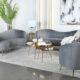 2 Pcs Set Sofa & Loveseat Sophia Contemporary Grey Velvet