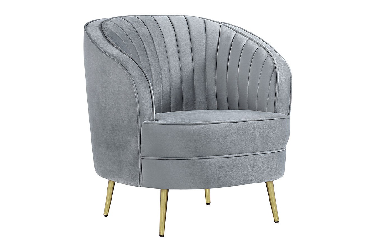 Sophia Upholstered Chair Grey And Gold