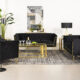 2 Pcs Set Sofa & Loveseat Holly Black Tuxedo Arm Tufted Back