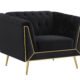 Holly Tuxedo Arm Tufted Back Chair Black