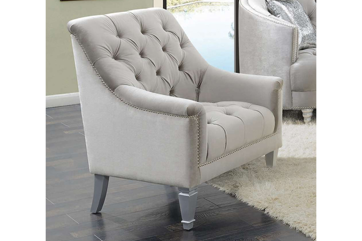 Avonlea Sloped Arm Tufted Chair Grey