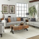2 Pcs Set Sofa & Loveseat Apperson Cushioned Back Light Grey