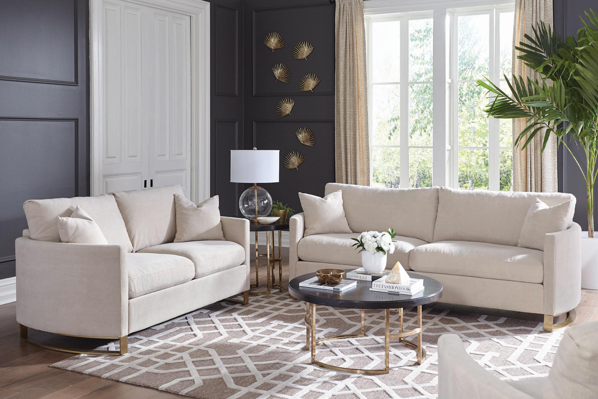 2 Pcs Set Sofa & Loveseat Corliss Beige