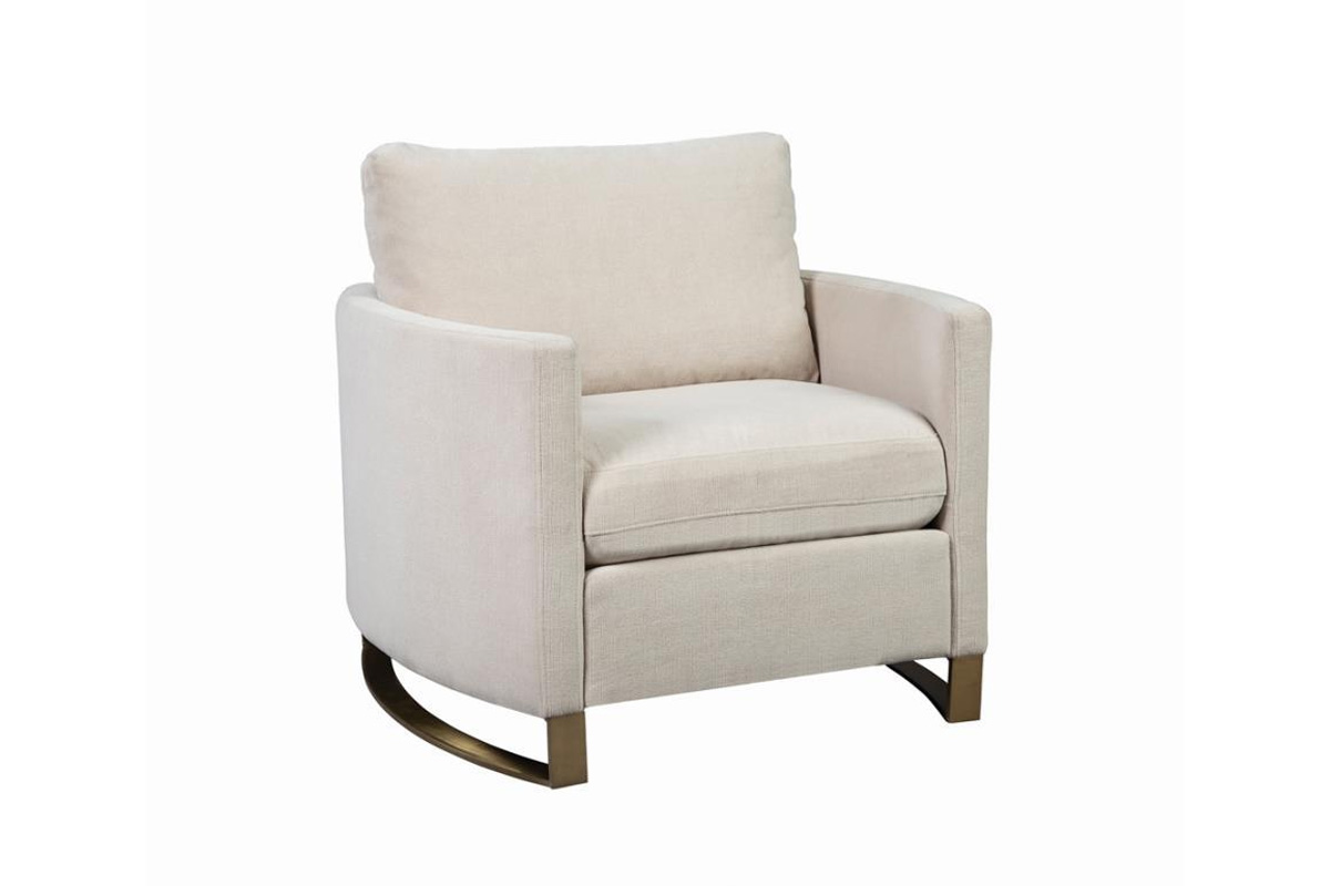 Corliss Upholstered Arched Arms Chair Beige