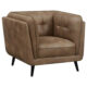 Thatcher Upholstered Button Tufted Chair Brown