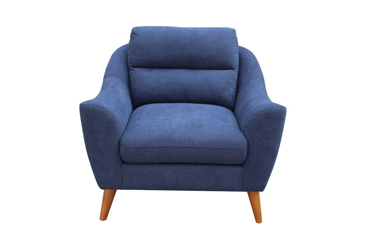 Gano Sloped Arm Upholstered Chair Navy Blue
