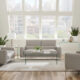 2 Pcs Set Sofa & Loveseat Glenmark Contemporary Taupe Leatherette