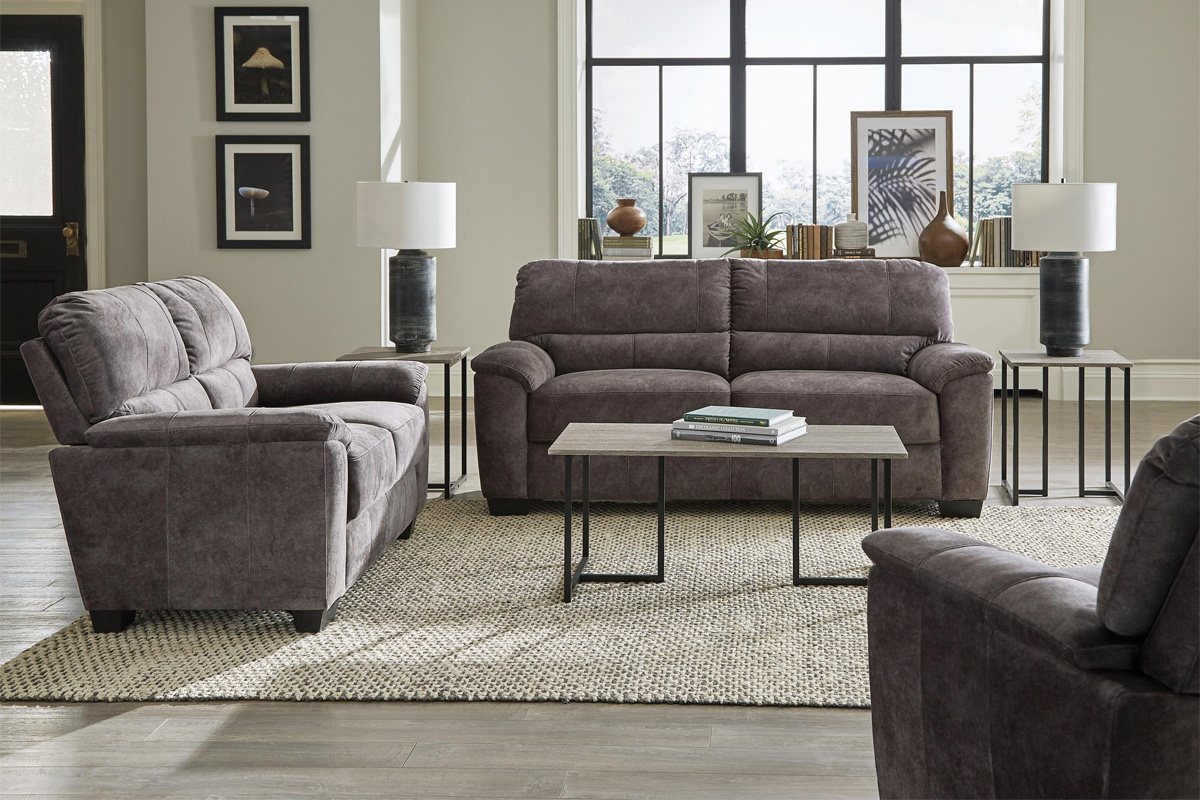 2 Pcs Set Sofa & Loveseat Hartsook Top Arm Charcoal