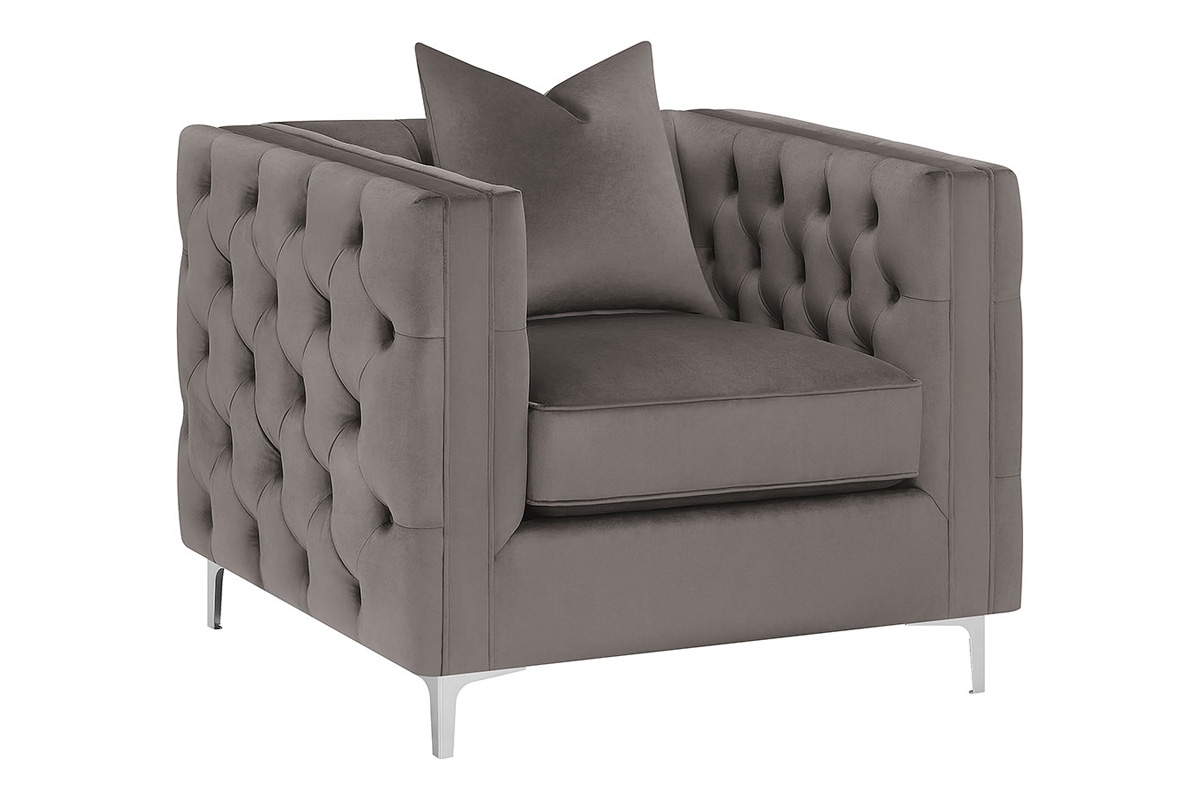 Phoebe Tufted Tuxedo Arms Chair Urban Bronze
