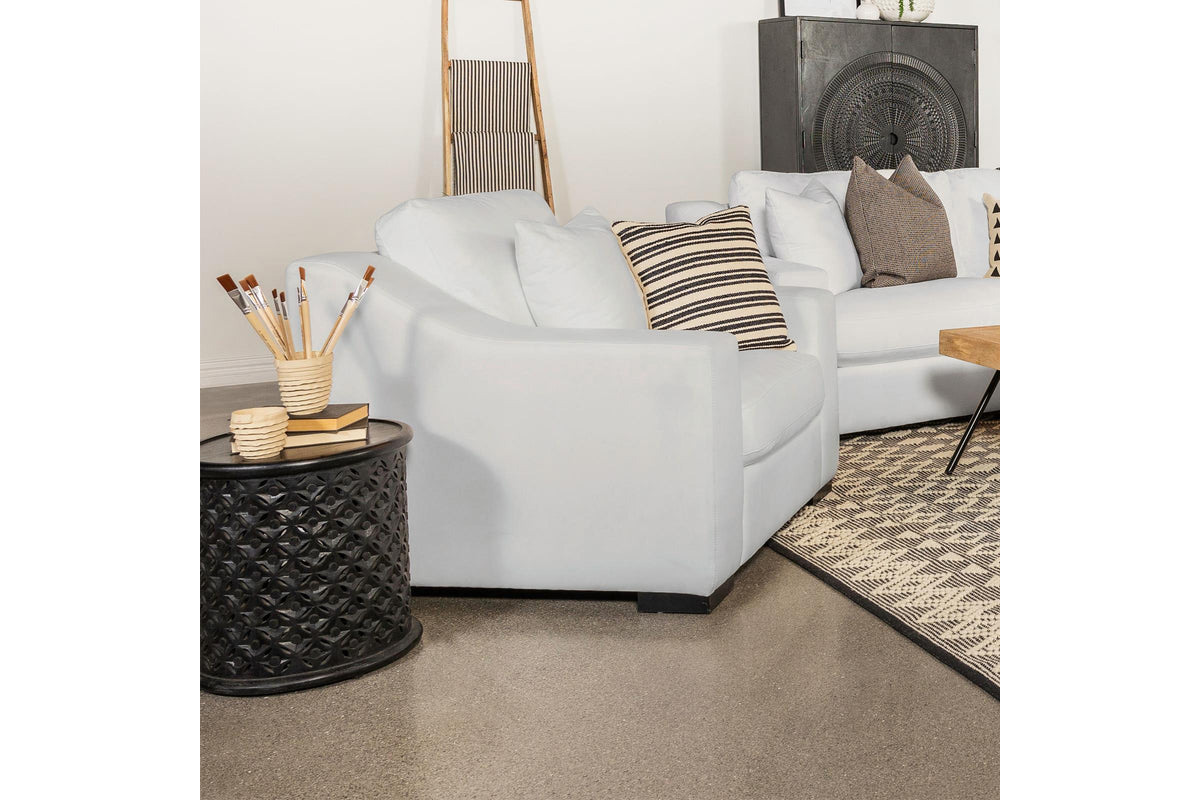 Ashlyn Upholstered Sloped Arms Chair White