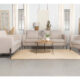 2 Pcs Set Sofa & Loveseat Tilly Upholstered Track Arms Oatmeal