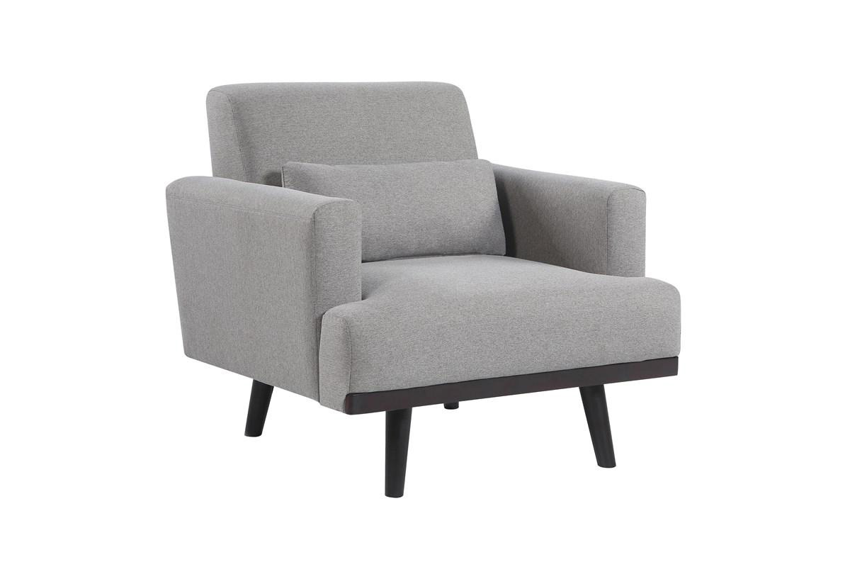 Blake Upholstered Chair With Track Arms Sharkskin And Dark Brown