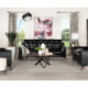 2 Pcs Set Sofa & Loveseat Moira Contemporary Black Leatherette