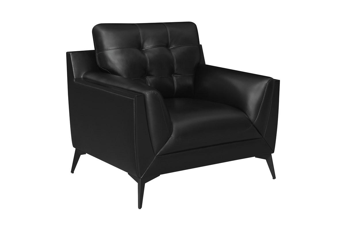 Moira Upholstered Tufted Chair With Track Arms Black