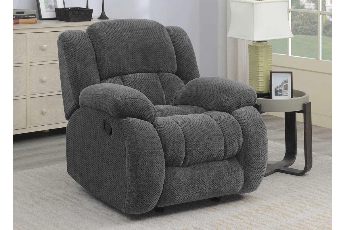 Weissman Upholstered Glider Recliner Charcoal