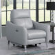 Derek Upholstered Power Recliner Light Grey