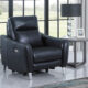 Derek Upholstered Power Recliner Blue