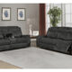 Lawrence Motion Sofa & Loveseat Set Transitional Charcoal