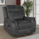 Lawrence Upholstered Tufted Back Glider Recliner Charcoal