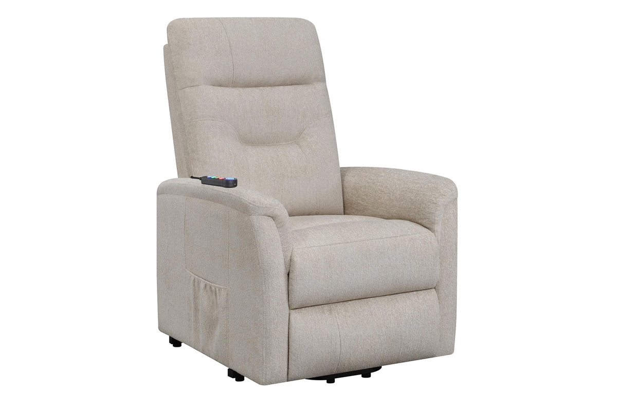 Henrietta Power Lift Recliner With Storage Pocket Beige