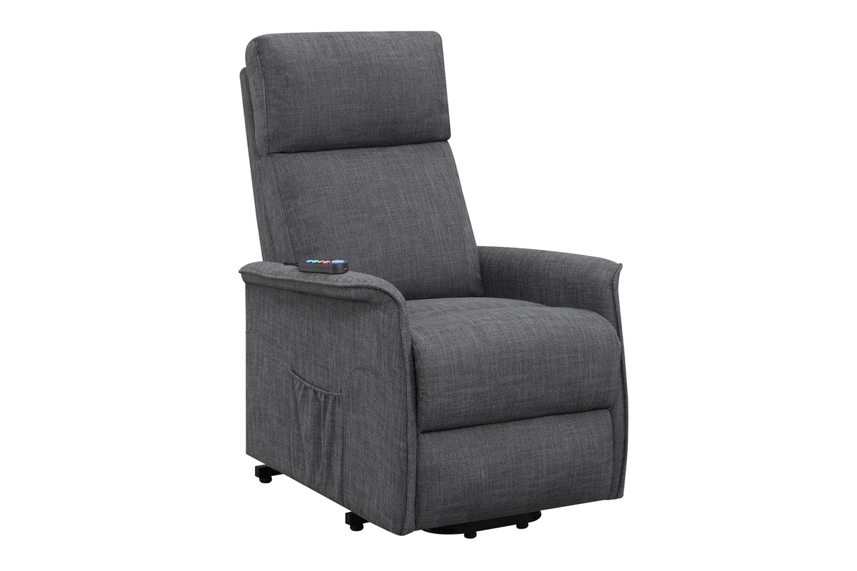 Herrera Power Lift Recliner With Wired Remote Charcoal