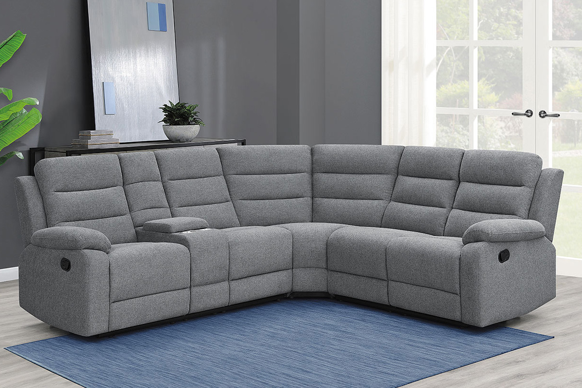 3 Pcs Set David Motion Sectional Modern Smoke
