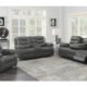 2 Pcs Set Flamenco Tufted Upholstered Power Living Room Charcoal