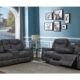 Conrad Motion Sofa & Loveseat Set Modern Grey Faux Leather