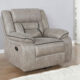 Greer Transitional Taupe Leatherette Glider Recliner