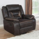 Greer Transitional Dark Brown Leatherette Glider Recliner